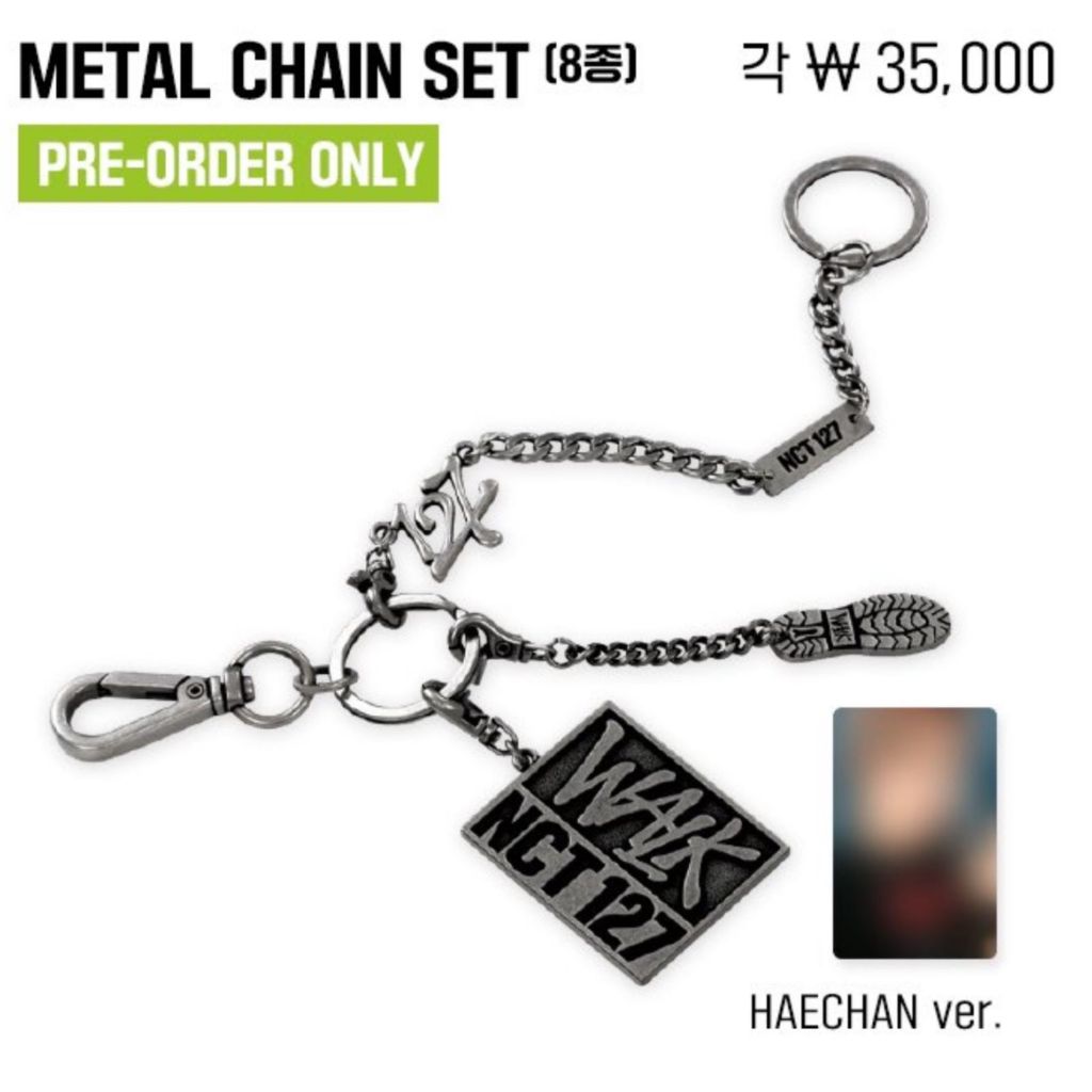 (Metal Chain Set) NCT 127 - WALK : ON THE BEAT OFFICIAL MD (ONLINE) TAEIL / JOHNNY / YUTA / JAEHYUN 