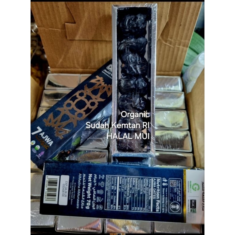 

Kurma Ajwa Organik 7 Butir Castle Farm 1karton isi 28pack | Ajwa Organic 7Butir Kartonan isi 28