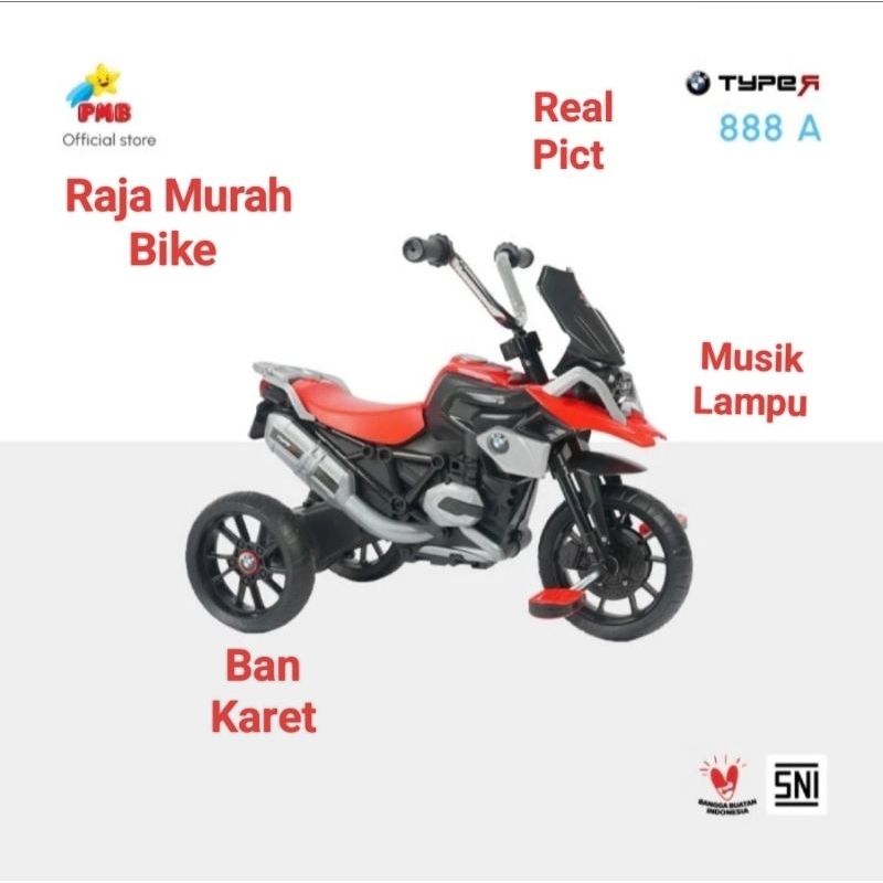 Sepeda Anak Roda Tiga Motor Gowes PMB M-888A Gowes Roda Tiga PMB M888A