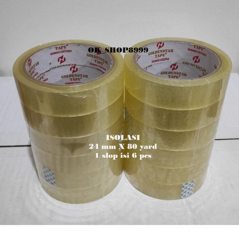 

SOLASIBAN BENING SEDANG ISI 6 PCS/ ISOLASI BENING KECIL 1 INCH 24 mm x 80 yard/BISA COD!!!