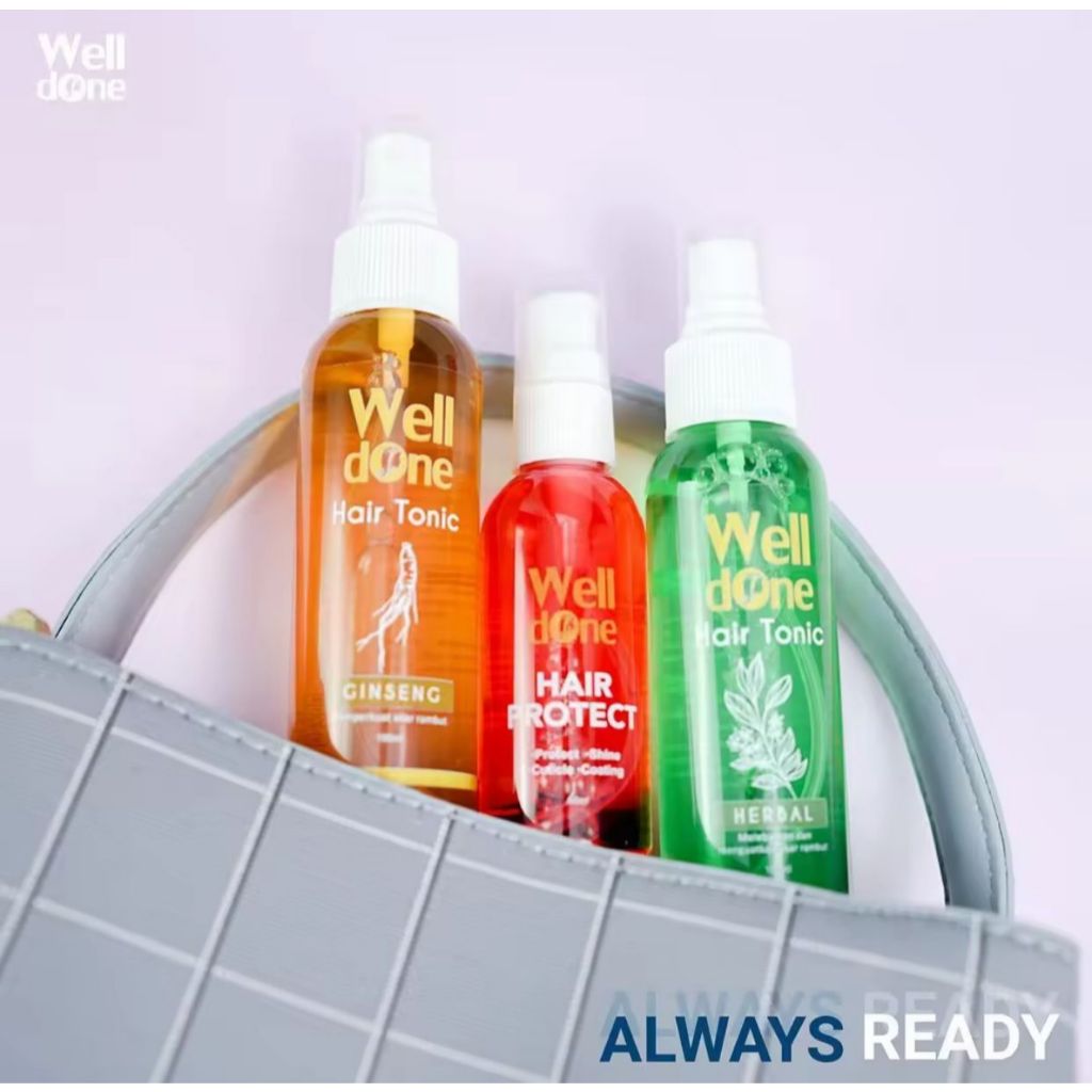 Welldone Hair Tonic Ginseng & Hair Tonic Herbal Kemasan 100 ml