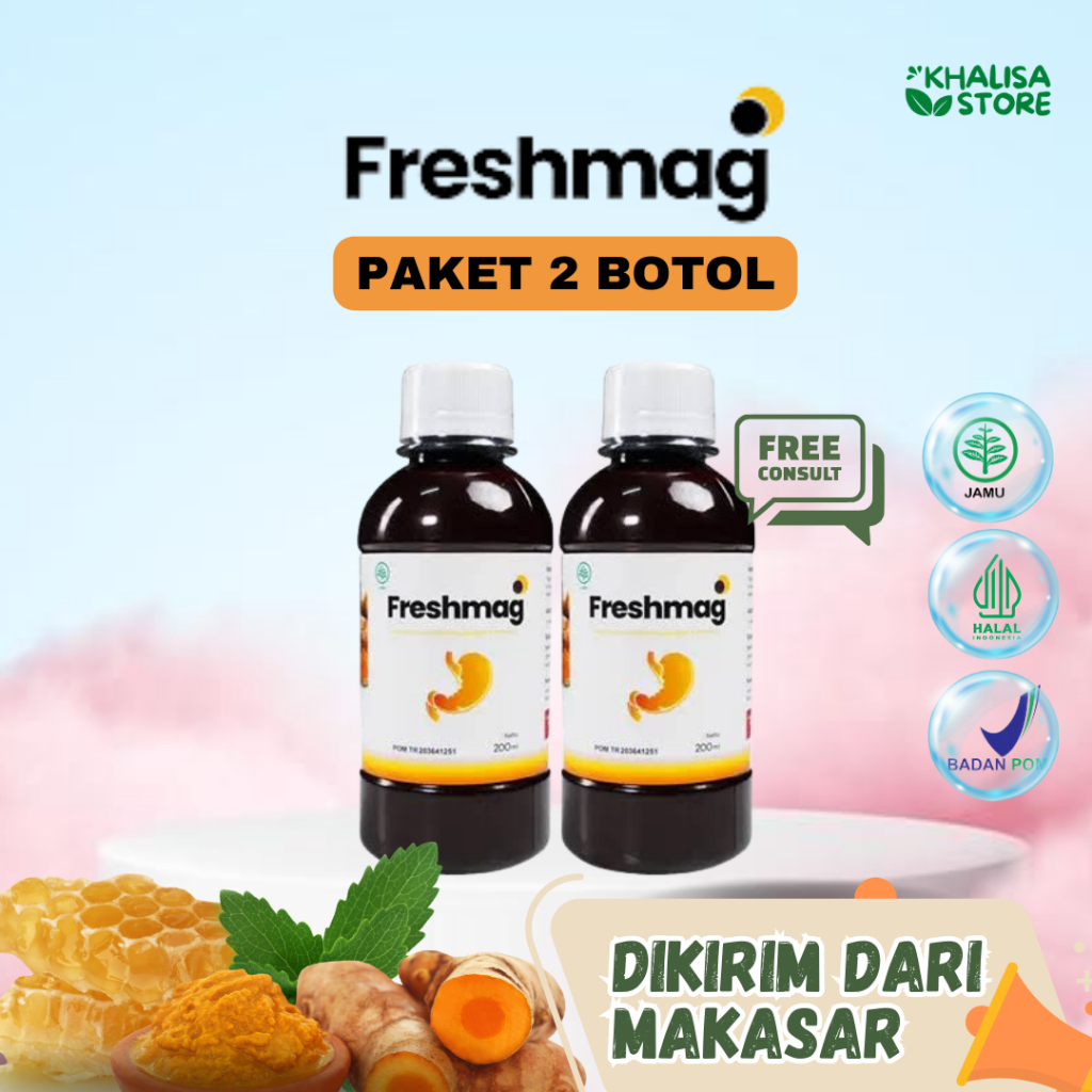 FRESHMAG (Paket 2 BOX) - Madu Herbal Lambung Paling Ampuh Mengatasi Maag, Asam Lambung, dan Gerd, Ma