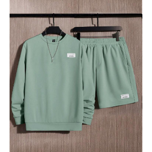 sweater setelan terbaru pria wanita sweater sablon F2 + celana pendek premium