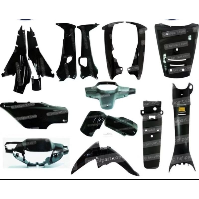 Body komplit set supra x lama merk win hitam polos