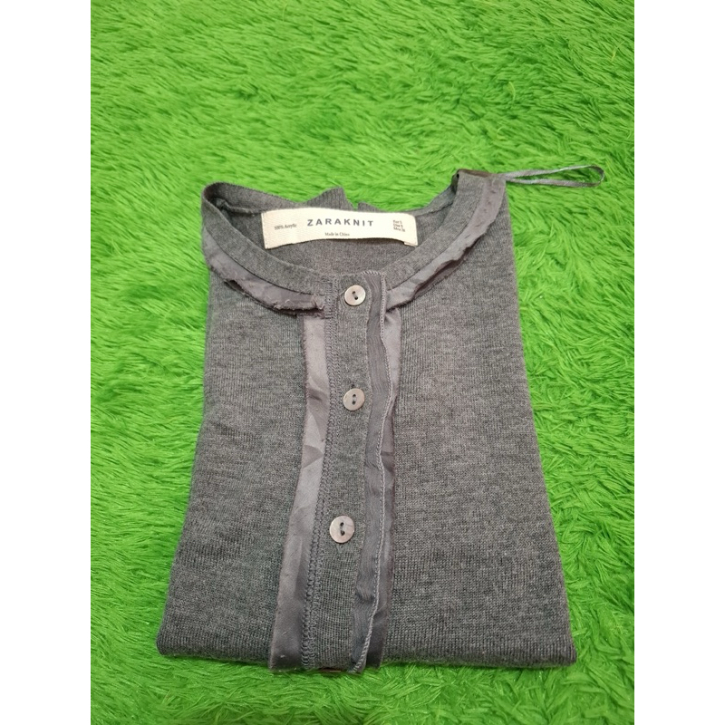 Cardigan ZARA KNIT Wanita Abu-abu