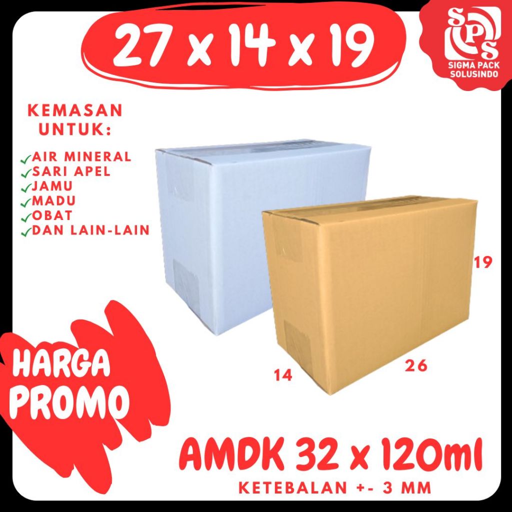 

Box AMDK 27x14x19 120ml Isi 32 Kardus Packing Karton Dus Kotak Kemasan Jamu Madu Obat Air Minum