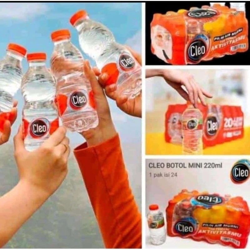 

Cleo Termurah. Cleo smart botol kecil 220 mili. Simpel. Hemat. 1 kratt isi 24
