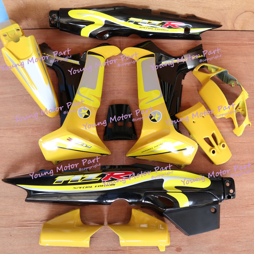 Cover Bodi Full Set Body Fizr Fiz R Caltex Kuning Hitam