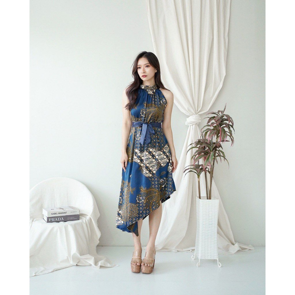 ESA YSY NAVY SERIES// SET KONDANGAN/STELAN BATIK SATIN PREMIUM/ATASAN BATIK SATIN/DRESS BATIK KONDAN