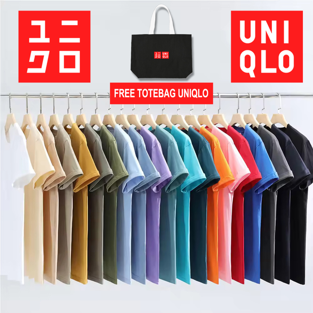 KAOS POLOS UNIQLO FREE TOTEBAG FULLTAG & LABEL / KAOS POLOS / TSHIRT POLOS UNIQLO