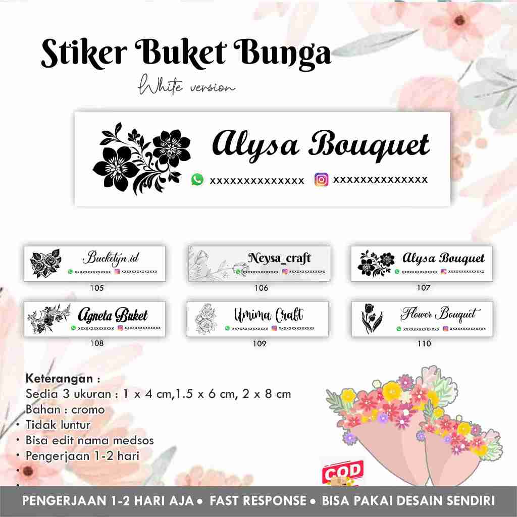 

Stiker Bunga / Buket / Bouquet / Flower WHITE