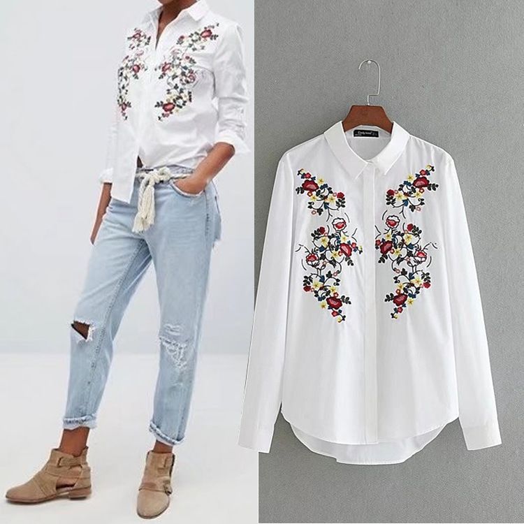 3992 - Blouse lengan panjang motif bunga