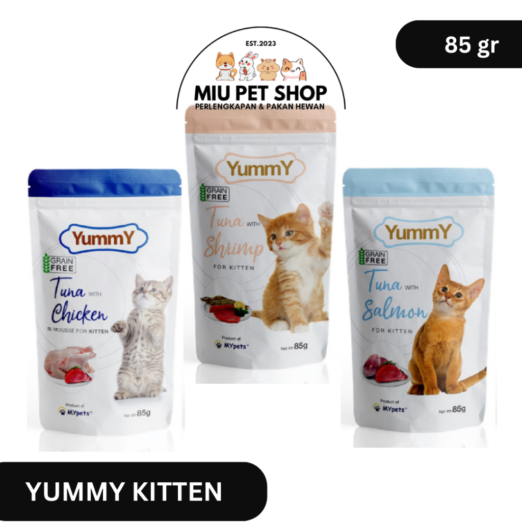 Yummy Cat Wet Food 85g Yummy Pouch Kitten