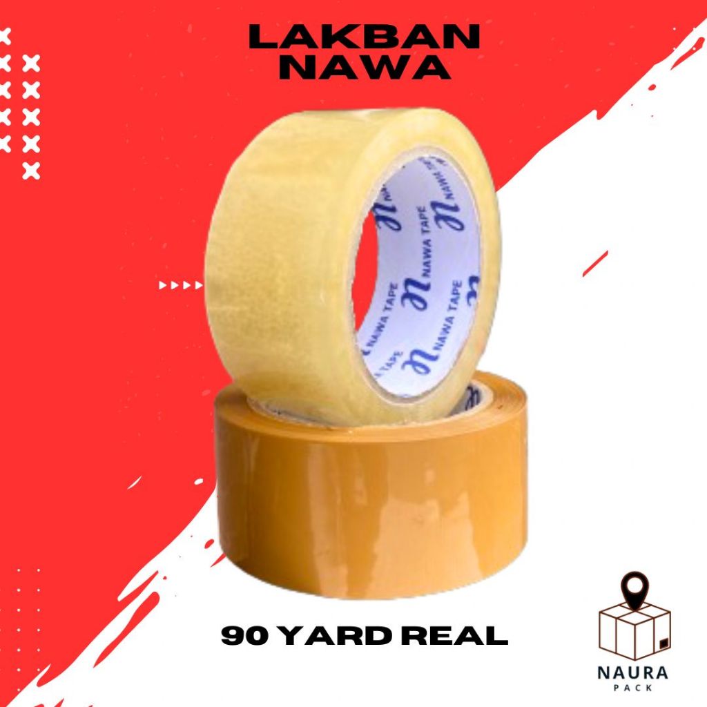 

Lakban Nawa Tape Bening/Coklat Panjang 90 Yard Lebar 45 MM lakban murah B06