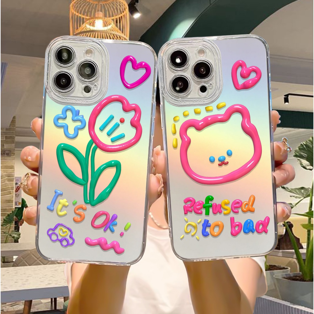 Case Hologram OPPO A5S A11K A12 A7 A15 A15S A57 A77S A58 4G Motif ( 3D KARTUN LUCU ) Softcase Hologr