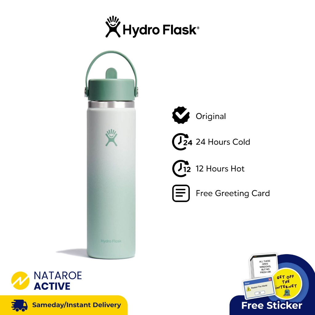 Hydro Flask Tumbler 24oz Wide Mouth Flex Straw Cap - Matcha Ombre