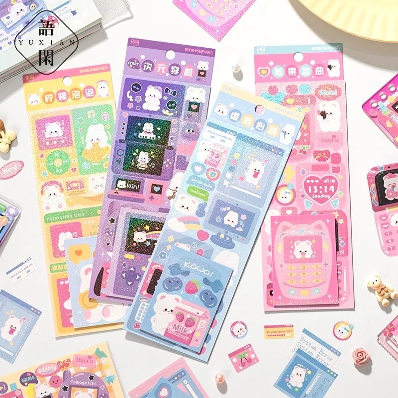 

stiker cute gadget handphone diy shiny deco sticker