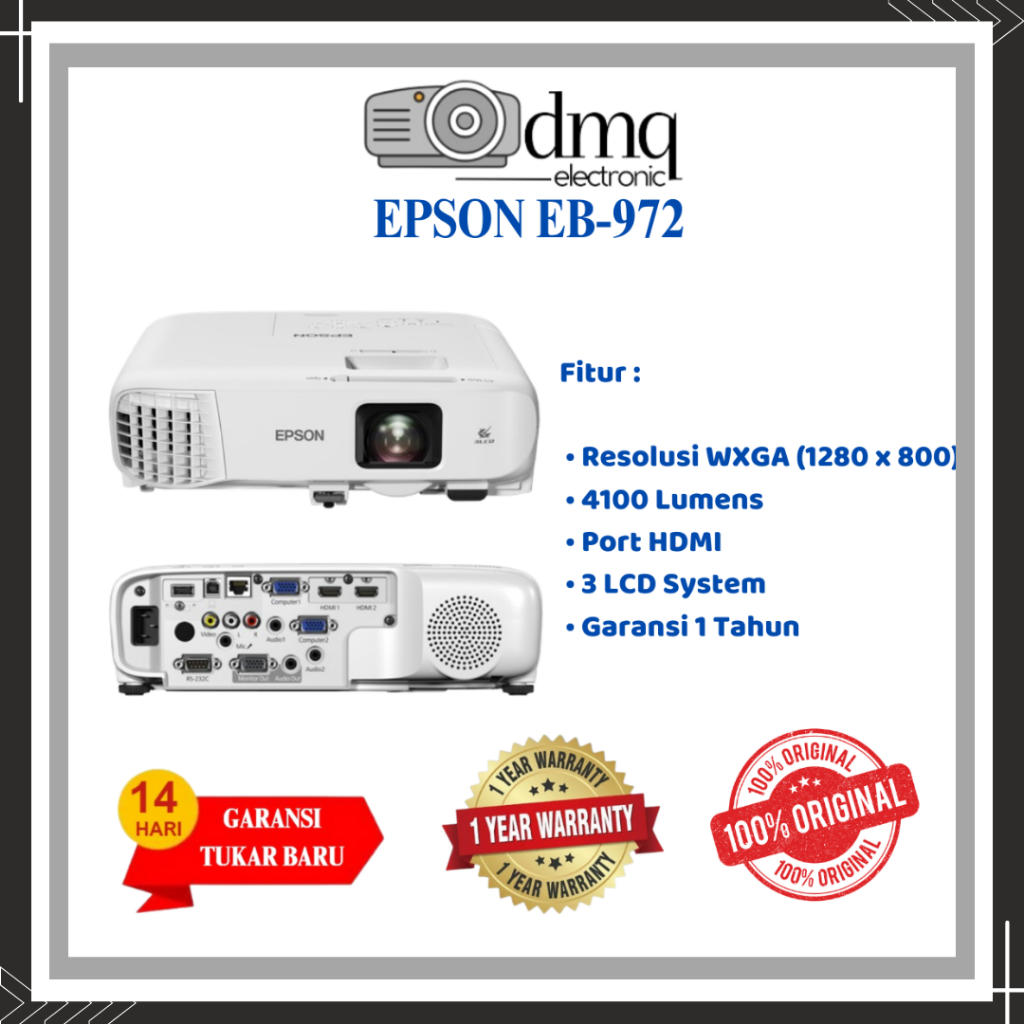 Proyektor Epson Eb 972 / Epson eb 972 4100 Lumen full HD