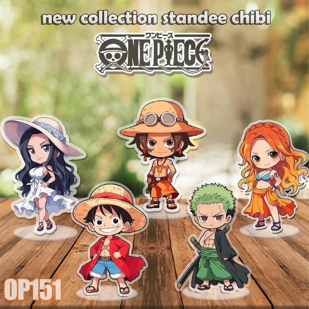 [STANDEE] Action Figure Akrilik One Piece Standee Chibi Robin Ace Nami Luffy Zoro Usop Choper Shanks