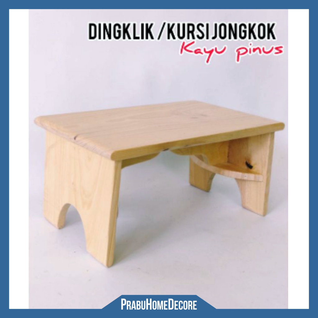 Bangku Kayu Kursi Dudukan Toilet Serbaguna Tatakan Kamar Mandi | Kursi Dingklik Toilet Kamar Mandi T