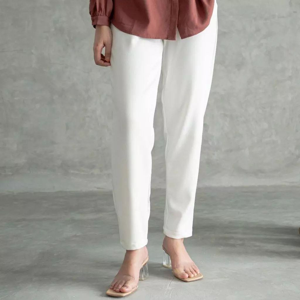 Celana Panjang Wanita Celana Scuba Pants Celana Pensil Murah Celana Putih Baggy Pants