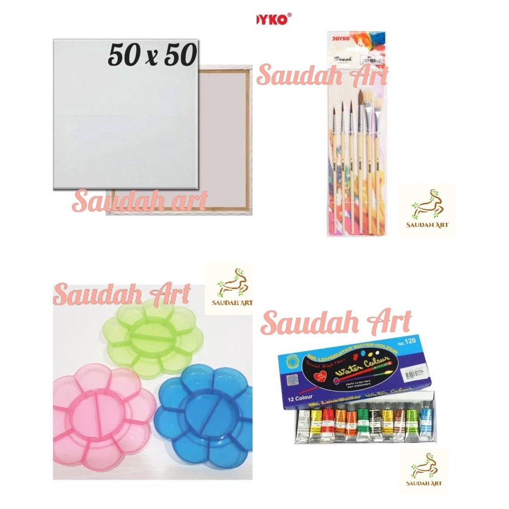 

PROMO TERGILA Paket Lukis Kanvas kanvas 5x5kuaspalet cat air