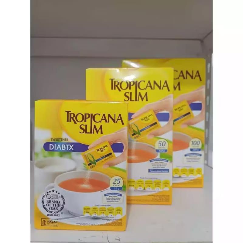 

Tropicana Slim Sweetener Diabtx (25 Sachet/50 Sachet/100 Sachet)