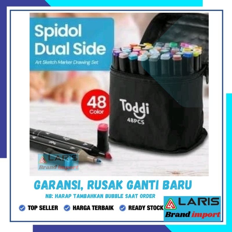 

Toddi Spidol Dual Side Fine Art Marker Brush Double Tip 1.0mm 6.0mm 48 Warna - CY-006