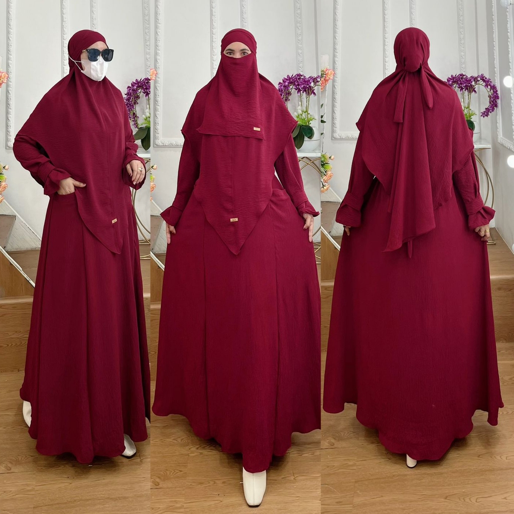 TERBARU One Set Gamis Daily Kode HAFIZA Bahan Kringkel Premium by Ory AjeZas Collection