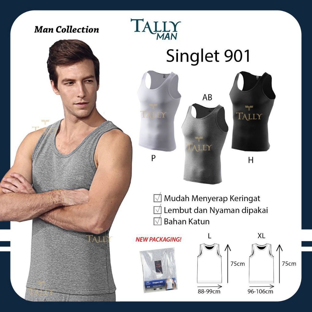 BYEOLSTORE_ID - Singlet Pria Kaos Dalam Pria Katun TALLY 901 Import Promo Murah Tally 901 Singlet Ka