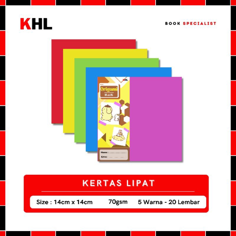 

KHL - Origami / Kertas Lipat 14 x 14 isi 20 lembar SPECIAL EDITION POMPOMPURIN