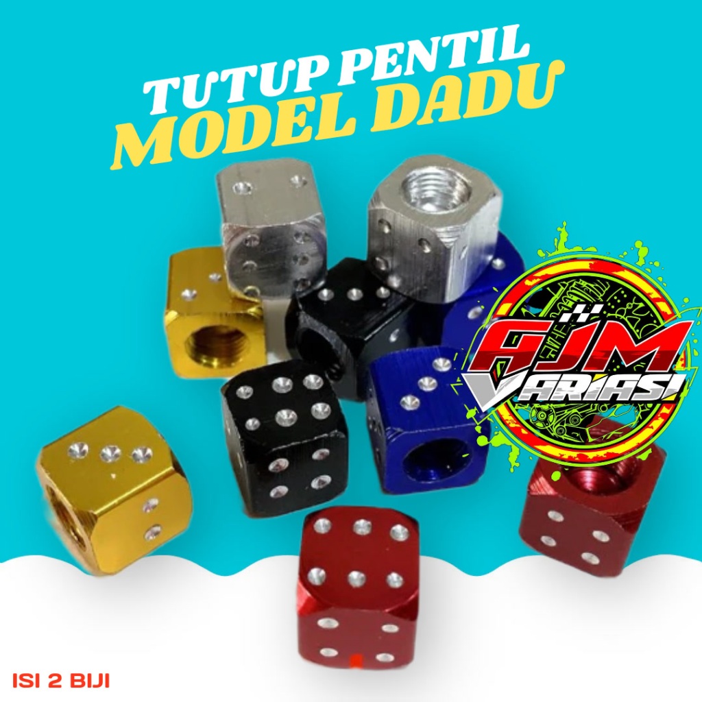 TUTUP PENTIL BAN VARIASI MOTOR/MOBIL MODEL DADU
