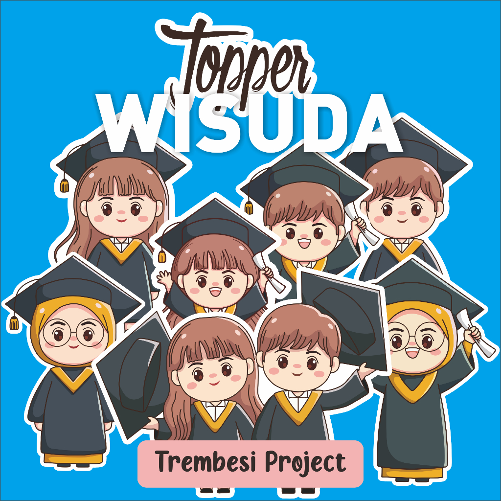 TOPPER WISUDA/GRADUATION CHIBI PELENGKAP BUKET DAN KUE BAHAN TEBAL PREMIUM