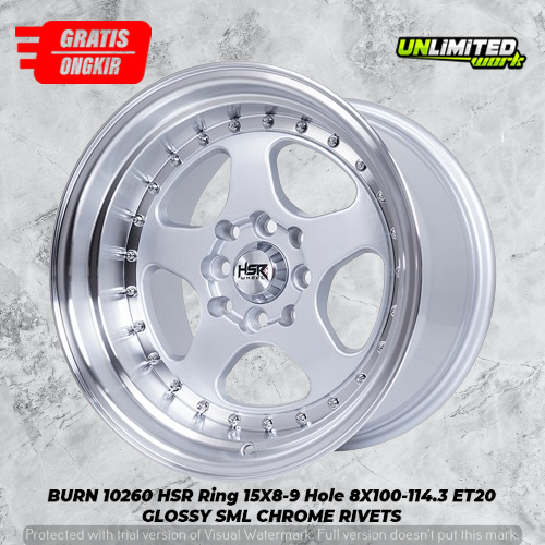 Velg Celong R15 Lebar 8/9 Inch Untuk Mobil Honda Brio HSR BURN Ring 15