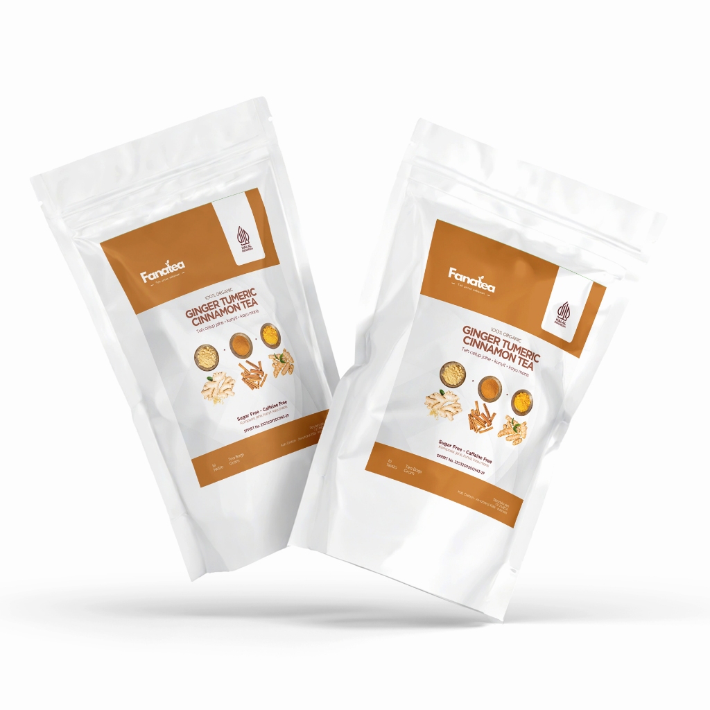 

Ginger Turmeric Cinnamon Tea - Teh Jahe Kunyit Kayu manis - Fanatea - Varian isi 20/30