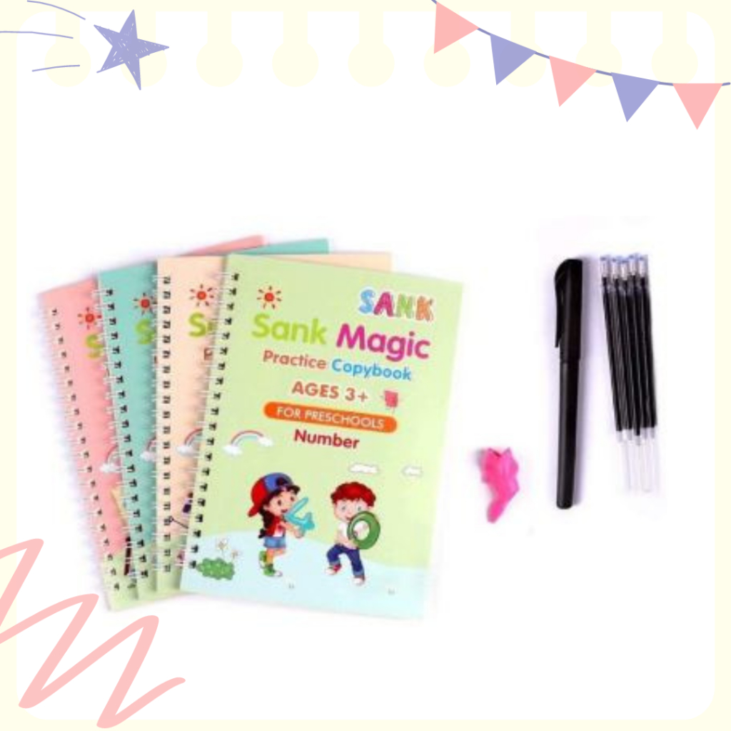 Sank Magic Book buku belajar menulis anak buku angka huruf buku edukasi anak TK SD PAUD