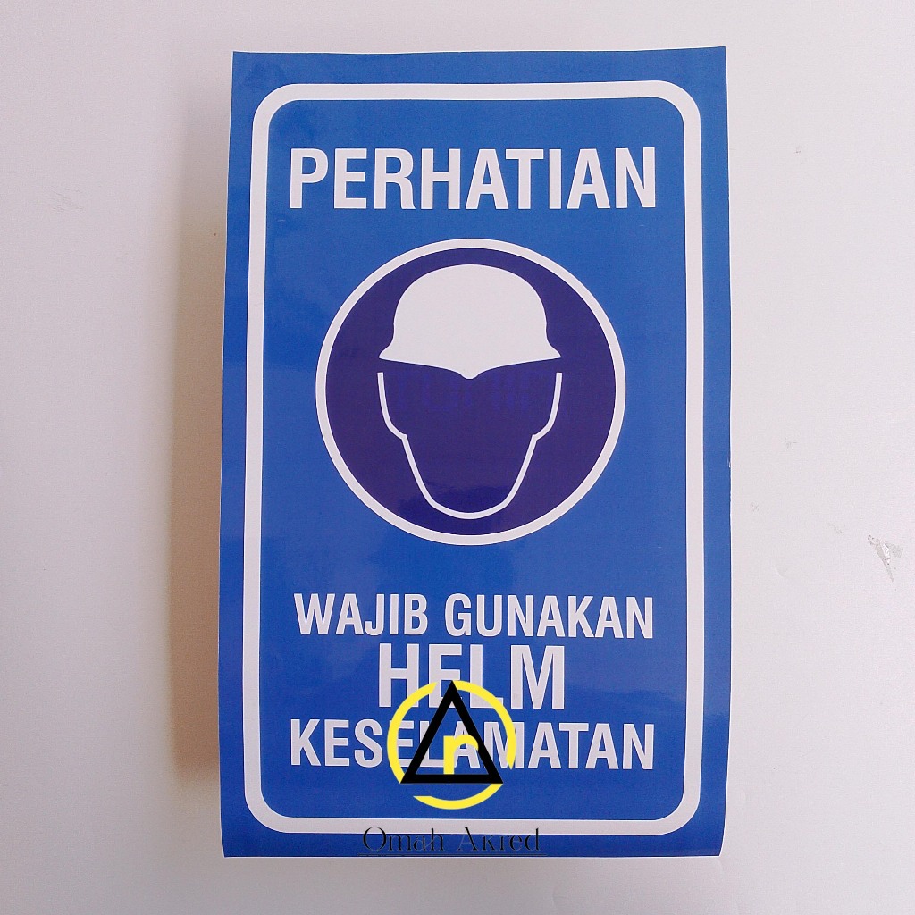 

Stiker Wajib Gunakan Helm Keselamatan - Stiker K3 - Stiker Vinyl