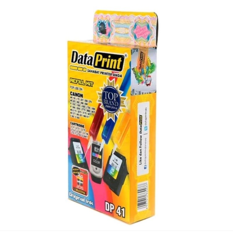 Refill Tinta Suntik Data Print DP41 canon warna cyan magenta yellow 3 x 10cc original untuk Printer 