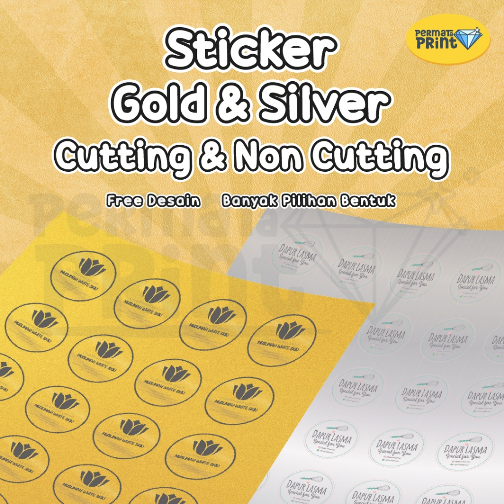 

[Metalik] Cetak Stiker Gold [Anti Air] Cetak Stiker Gold Silver / Stiker Label Makanan Dan Minuman Elegan / Stiker Cutting Dan Non Cutting / Stiker Bahan Preium Anti Air / Cetak Stiker Cutting A3+
