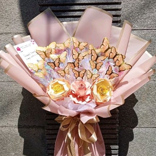 BUKET KUPU-KUPU LED | BUKET KUPU-KUPU PAPERFLOWER |  BUKET KUPU-KUPU HOLOGRAM