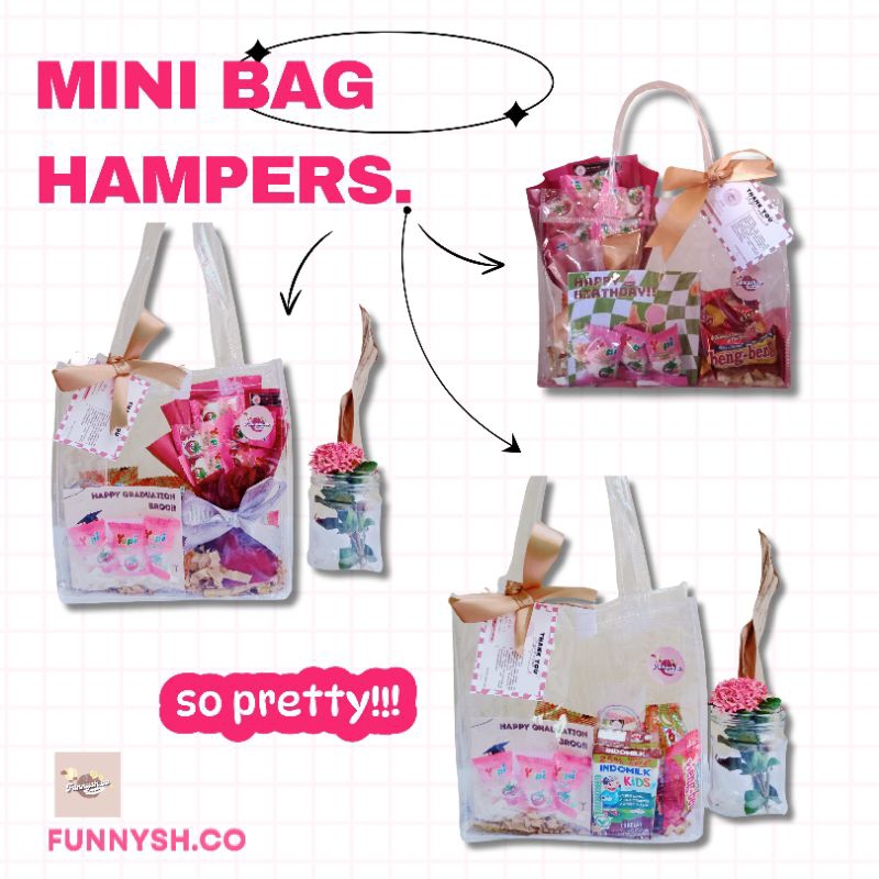 

Mini bag Hampers Snack, Hampers gift, Mini gift, Hadiah wisuda ulang tahun, souvenir ulang tahun