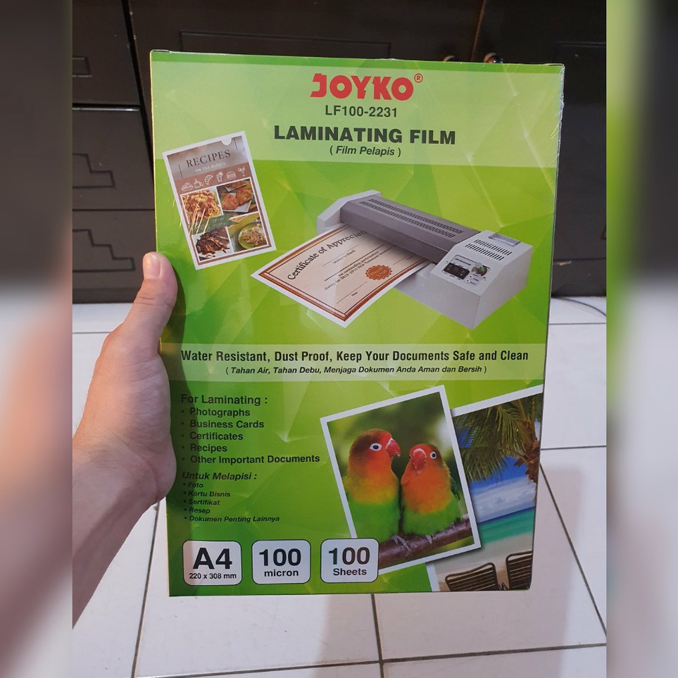 

KODE N64P plastik laminating A4 joyko laminasi panas hot 1 micron