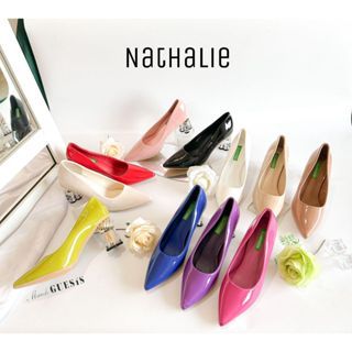 Maude GUESIS | Sepatu High Heels Wanita | Sepatu Glossy Hak Tapak Tahu Kaca  7cm | Nathalie