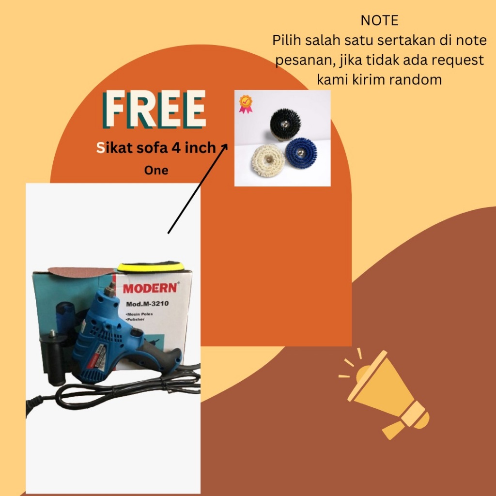 Mesin Poles Mobil Motor M-3210 M 3210 5” Free sikat sofa