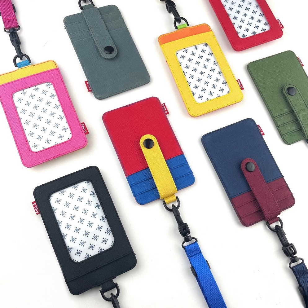 

KODE H53Z ID card holder dompet gantung name tag kartu lanyard kantor kain polos