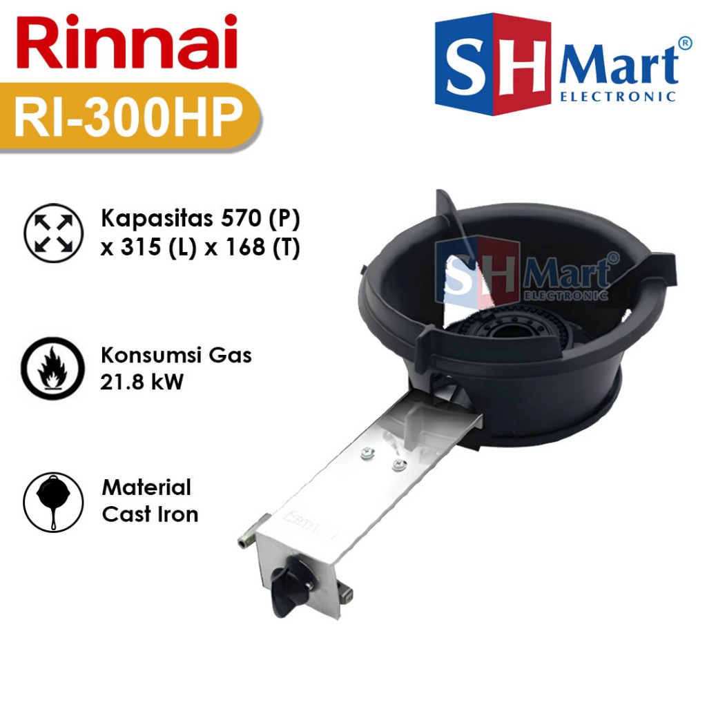 RINNAI KOMPOR GAS 1 TUNGKU HIGH PRESSURE RI 300HP / 300HP (MEDAN)