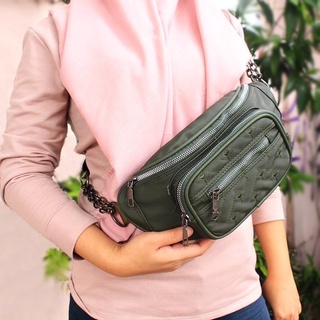 Tas Waistbag pria wanita Bordir parasut tas dada FJ001585