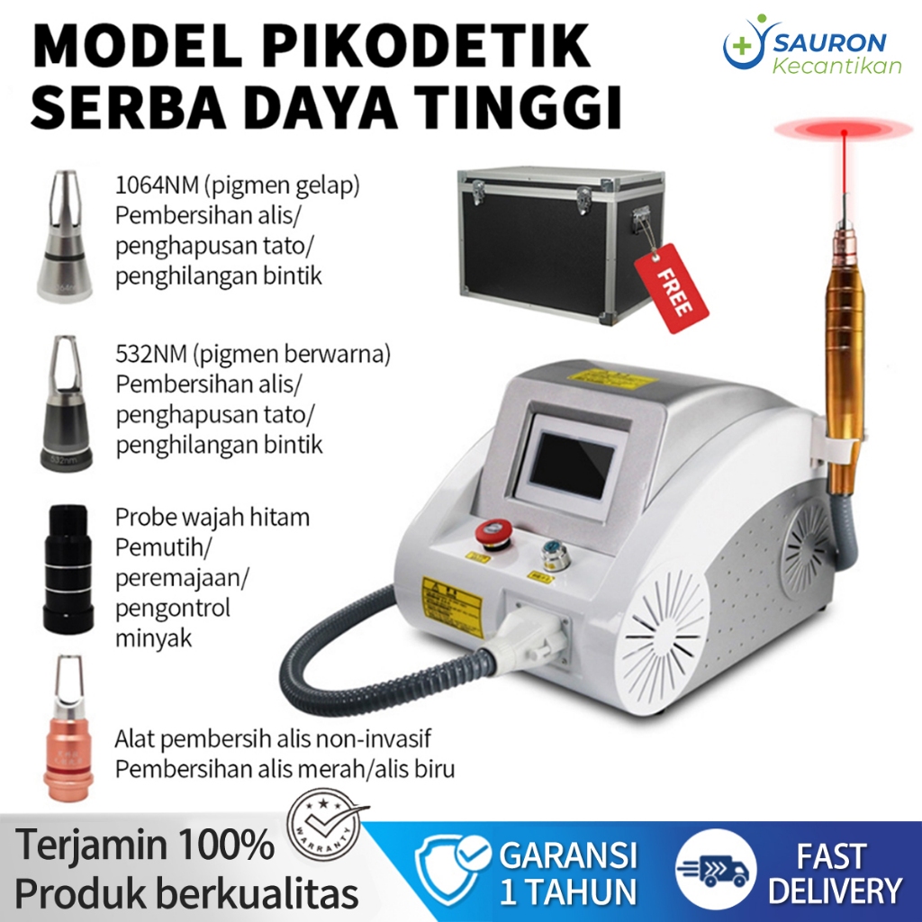 GARANSI 1 TAHUN Sauron Picosecond Laser 6IN1 laser Tattoo Washer Mesin /Penghapusan Bintik/Penghapus