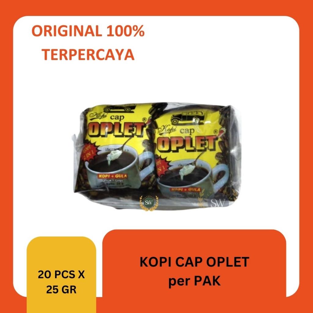 

Kopi Cap Oplet (Kopi + Gula) PAK (Isi 20 sachet x 25gr)