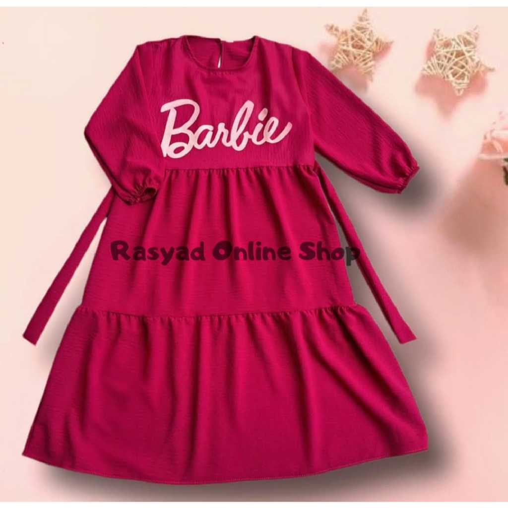 GAMIS BARBIE MURAH gamis anak permpuan murah Gamis Crinkle Barbie Lucu Untuk Anak Perempuan Usia 3-1